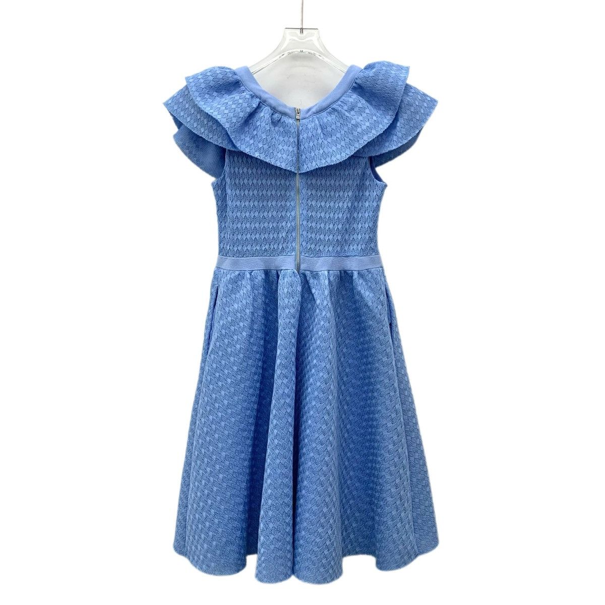 Maje Maje Blue V-neck Off-shoulder Ruffled Dress K26WX Size S / US 4 / IT 40 - 2 Thumbnail