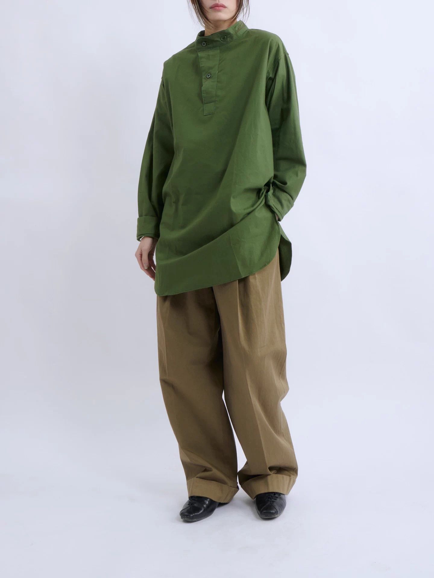 Other SWEDISH ARMY M55 Pullover 55 Early Collarless Green Size US XL / EU 56 / 4 - 3 Thumbnail