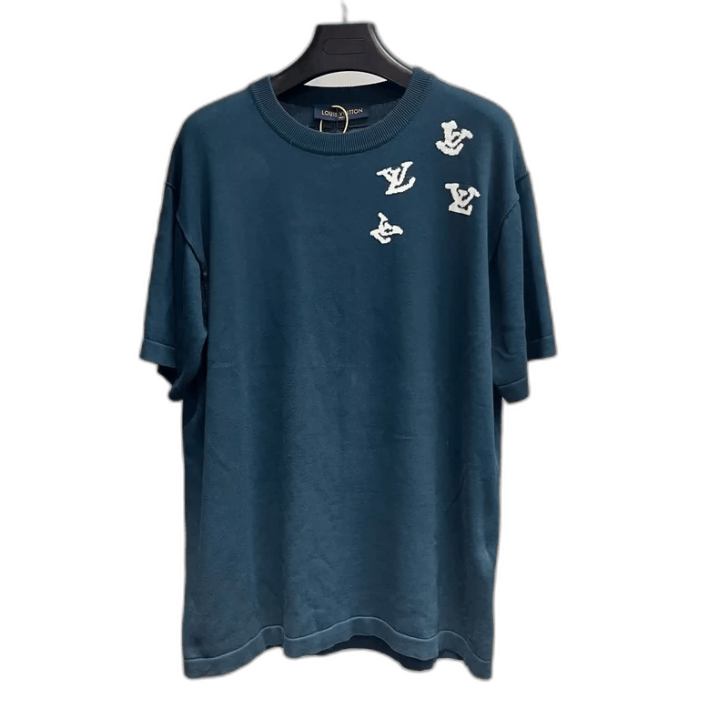 Louis Vuitton Louis Vuitton Blue Knit Logo Short Sleeve Shirt Size US L / EU 52-54 / 3 - 1 Thumbnail