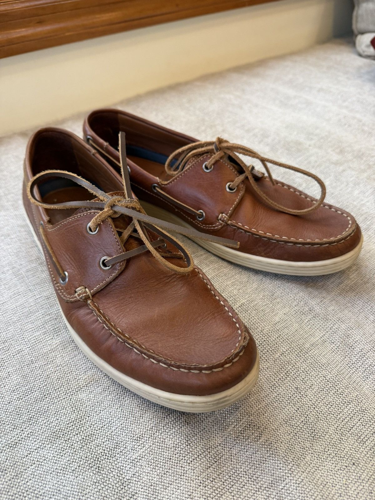 Johnston & Murphy Johnston & Murphy Leather Boat Shoes (sz 8.5) Size US 8.5 / EU 41-42 - 1 Thumbnail