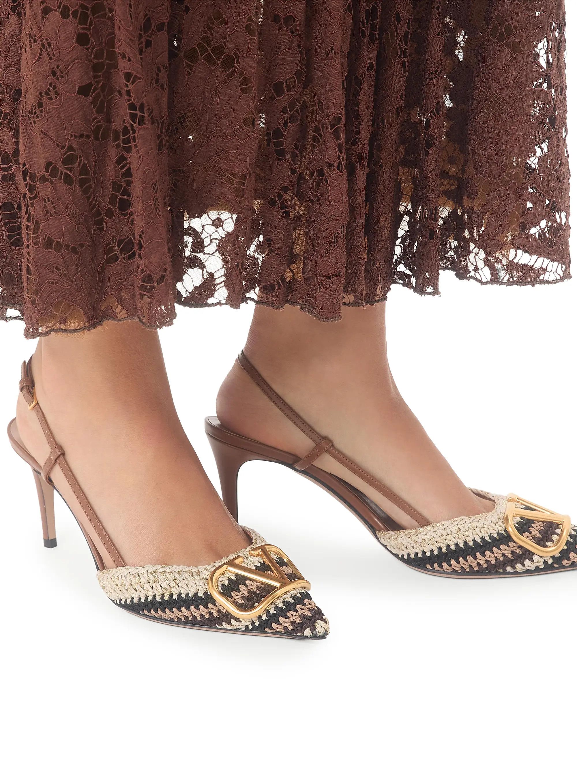 Valentino os11x0126 VLogo Signature Slingback Pumps in Multicolor Size US 11 / IT 41 - 6 Thumbnail
