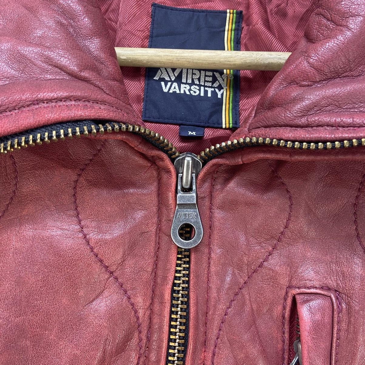 Avirex Avirex Varsity Sheepskin Leather Biker Jacket Size US S / EU 44-46 / 1 - 5 Thumbnail