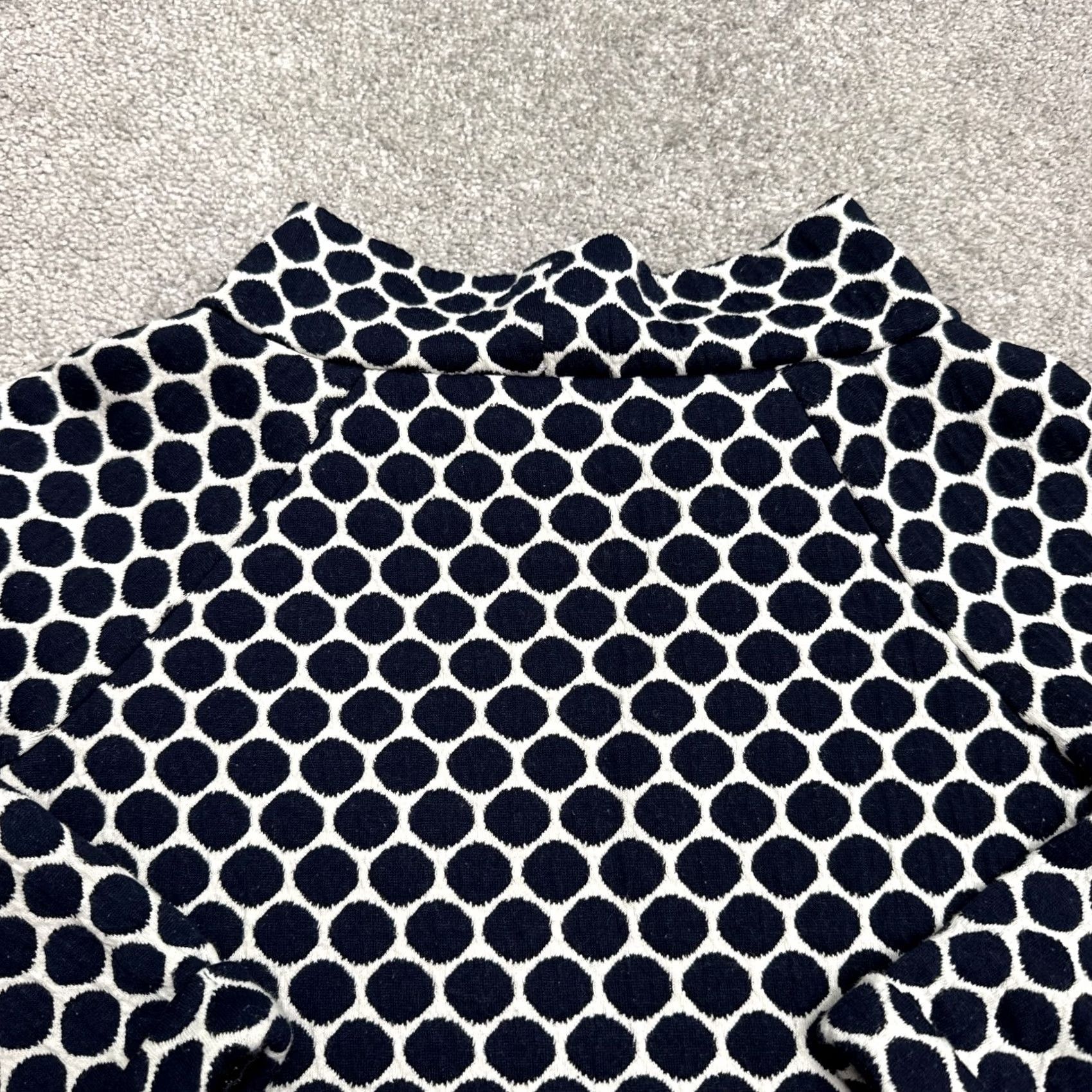 Boden Boden Funnel Neck Top Women 6P Blue White Polka Dot Pocket Casual Textured Blouse Size M / US 6-8 / IT 42-44 - 3 Thumbnail