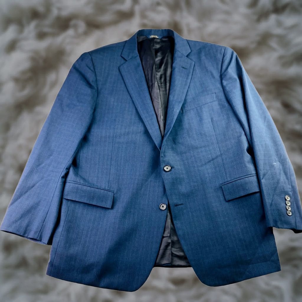 Brooks Brothers Brooks Brothers Men's Blazer Jacket Navy 46R Drago Regent Fit Wool Notch Lapel 2-Button Single-Breasted Casual Medium Regular Mens USA Size 46R - 1 Thumbnail