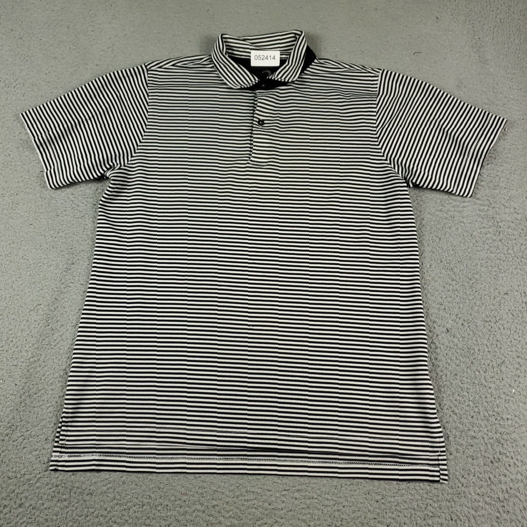 Vintage Zero Restriction Polo Shirt Mens Medium Black Striped Polo Shirt Casual Button Collar Short Sleeve Mens Polo Black Striped Shirt Size US M / EU 48-50 / 2 - 2 Thumbnail