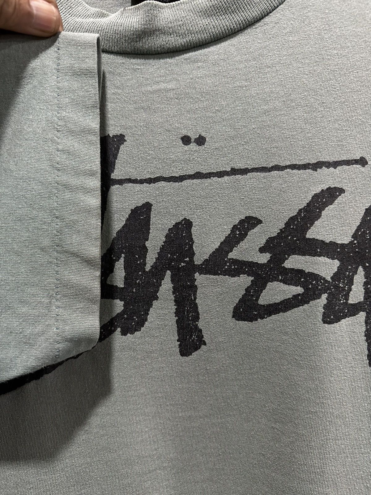 Stussy Vintage 80s Stussy Old Skool Crew Sun Faded Tee Size US L / EU 52-54 / 3 - 6 Thumbnail