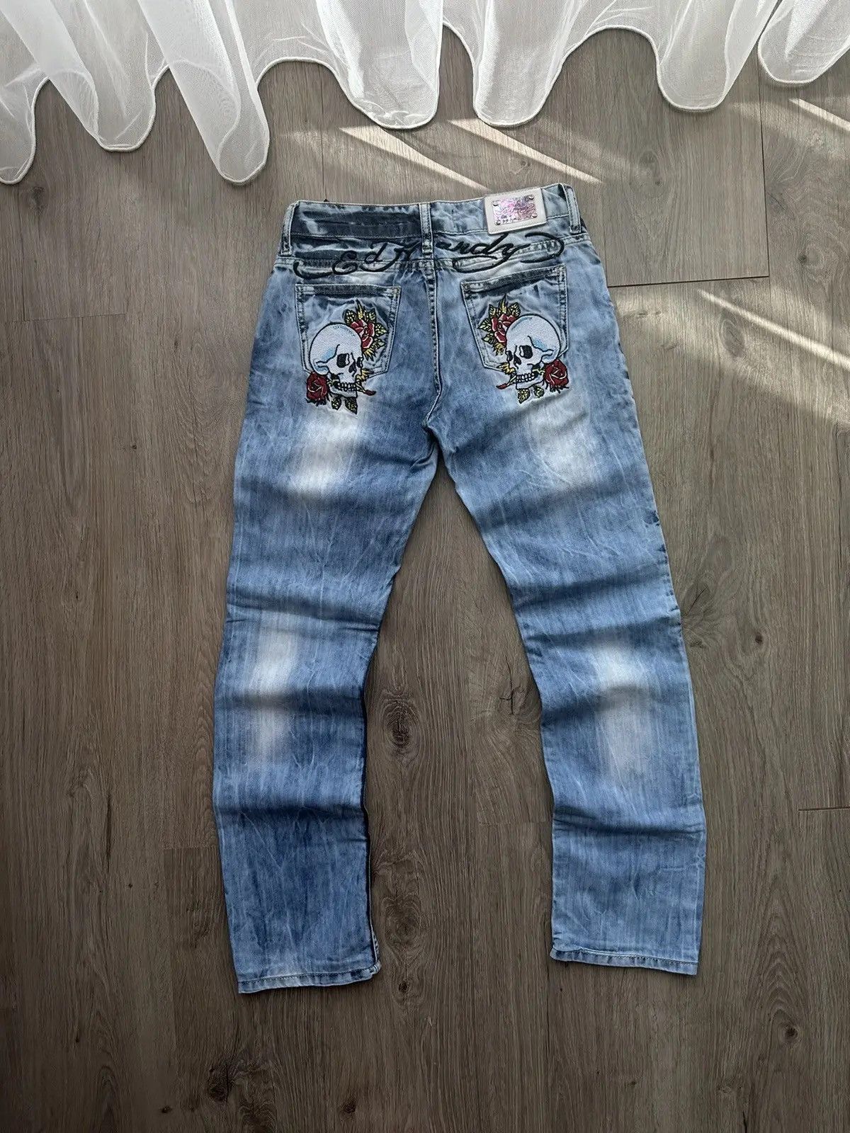 Christian Audigier × Ed Hardy × Vintage Vintage Ed Hardy Christian Audigier Denim Pants Size US 27 - 12 Thumbnail