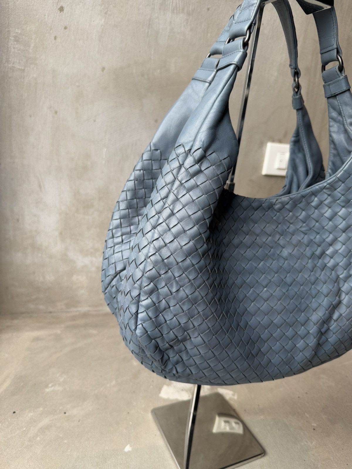Bottega Veneta Bottega Veneta Blue Leather Intrecciato Campana Hobo Size ONE SIZE - 4 Thumbnail