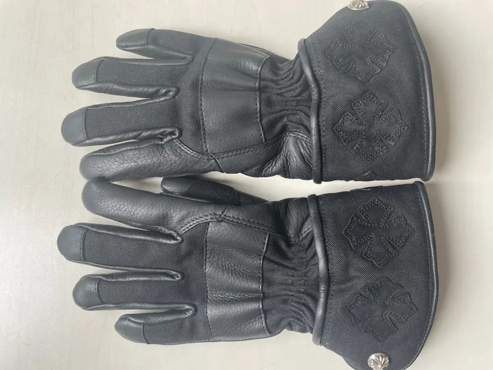 Chrome Hearts Chrome Hearts Silver Button Suede Cross Motorcycle Gloves Size ONE SIZE - 3 Thumbnail