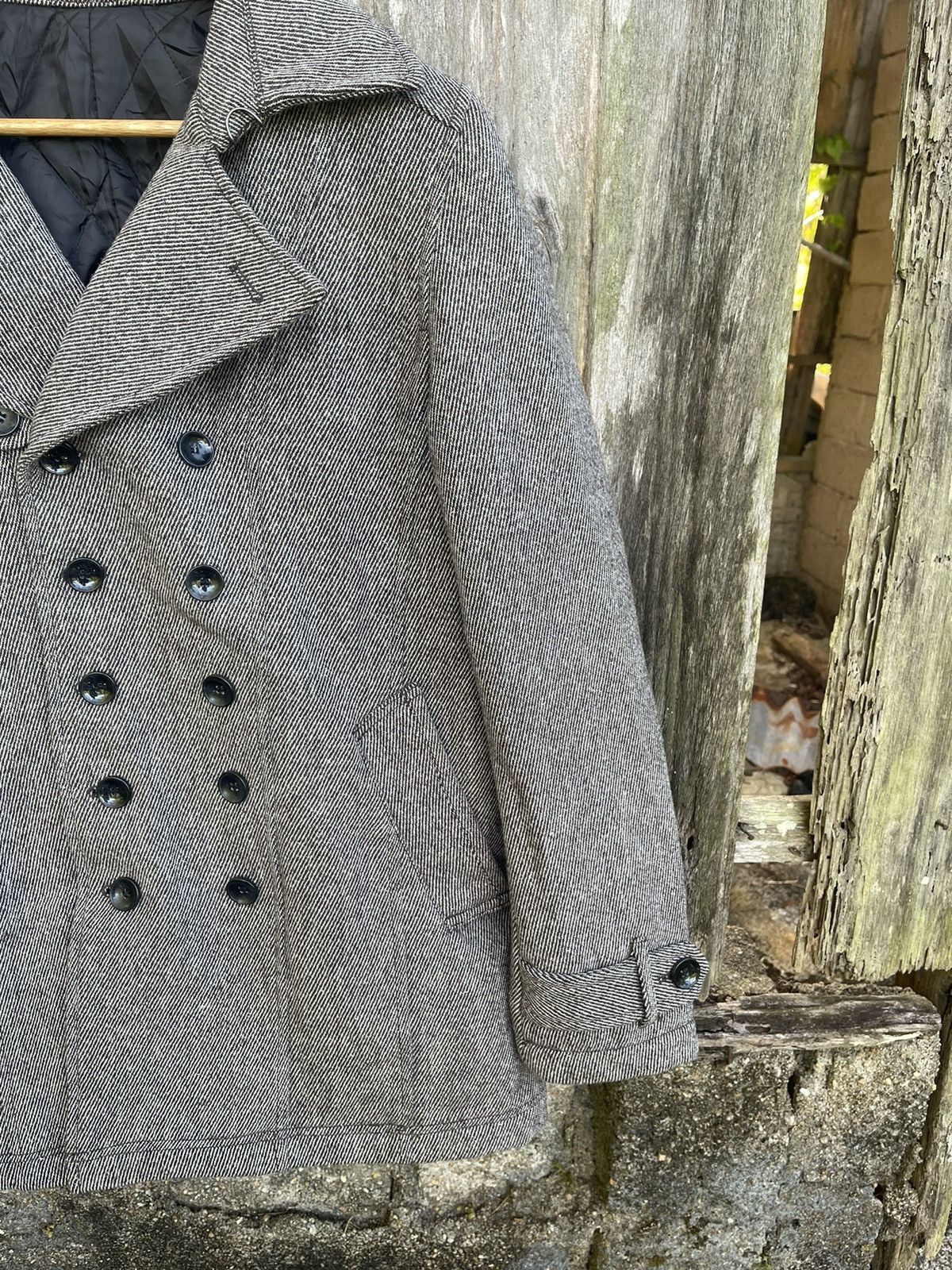 Michel Klein Klein Plus Homme Wool Peacoat - Herringbone Grey - Size 48 Size US M / EU 48-50 / 2 - 7 Thumbnail