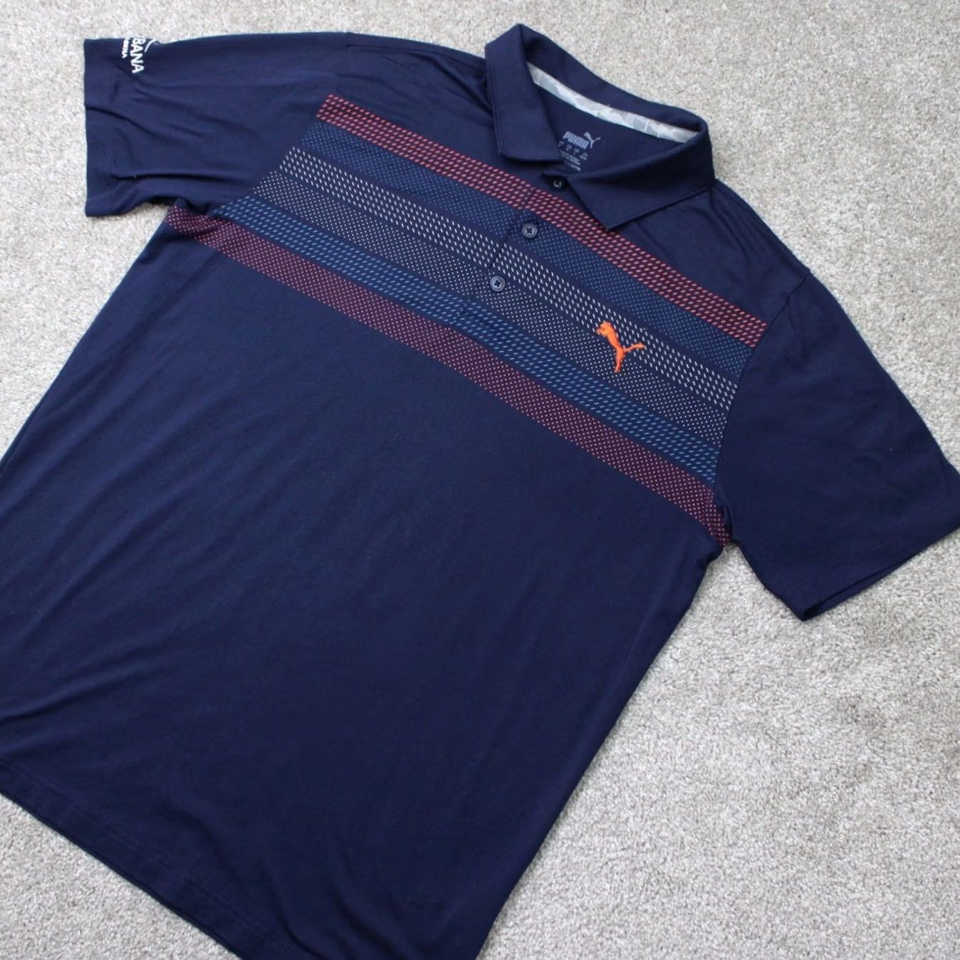 Puma Puma Polo Shirt Mens Medium Blue/Orange Golf Dry Cell Poly Stretch Short Sleeve Shirt Size US M / EU 48-50 / 2 - 3 Thumbnail