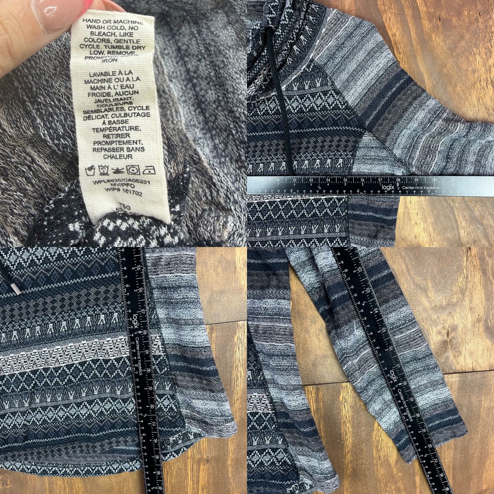 Vintage Woolrich Womens Sweater Gray Tribal Cowl Neck Pullover Medium Size M / US 6-8 / IT 42-44 - 8 Thumbnail
