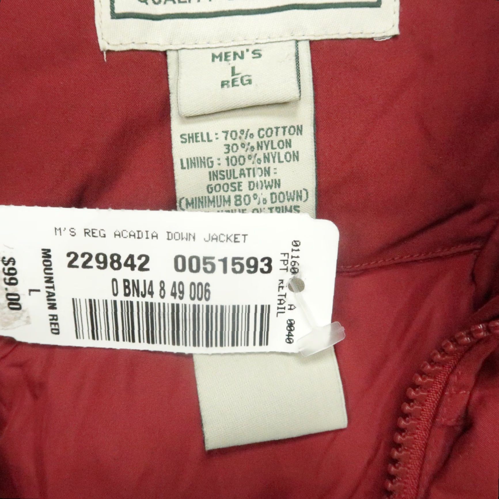 Vintage VINTAGE LL Bean Jacket Mens Large Mountain Red Acadia Down Insulated Lined Chore NWT Size US L / EU 52-54 / 3 - 4 Thumbnail