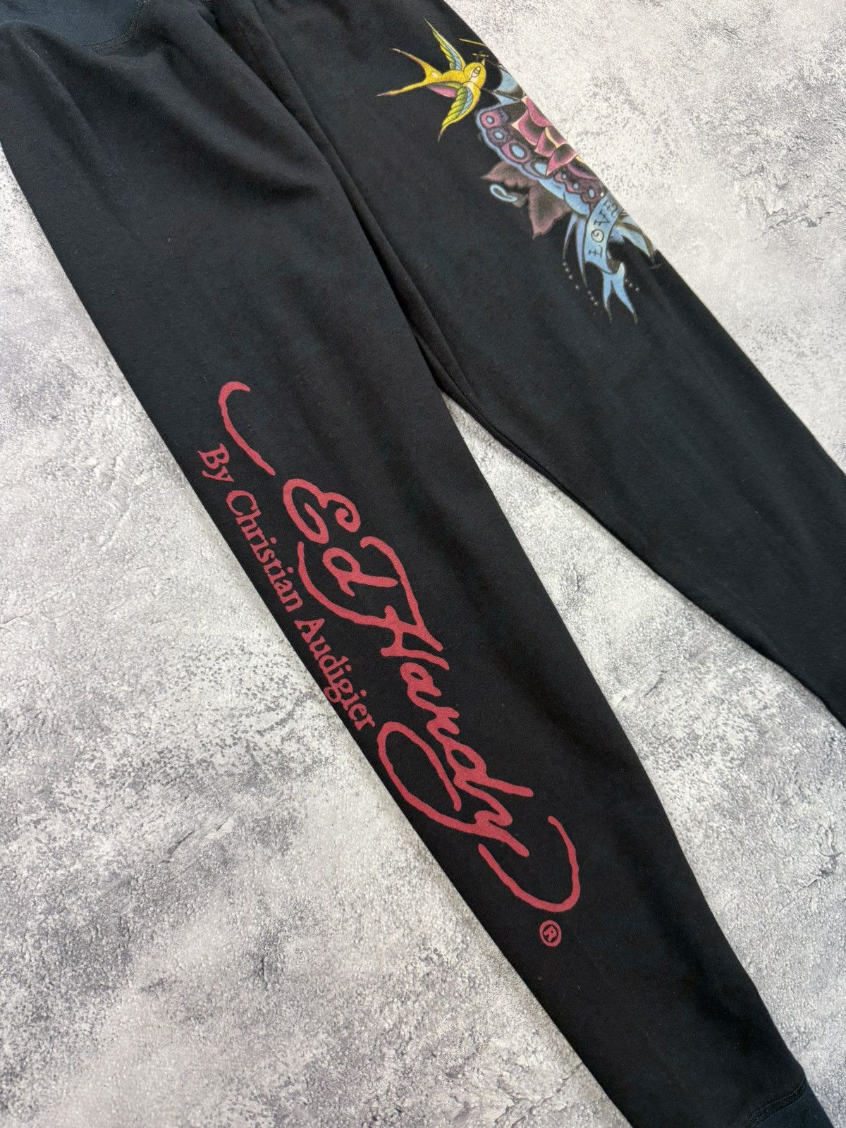 Ed Hardy Ed Hardy by Christian Audigier Black Leggings Y2K Steetwear Size 26" / US 2 / IT 38 - 13 Thumbnail