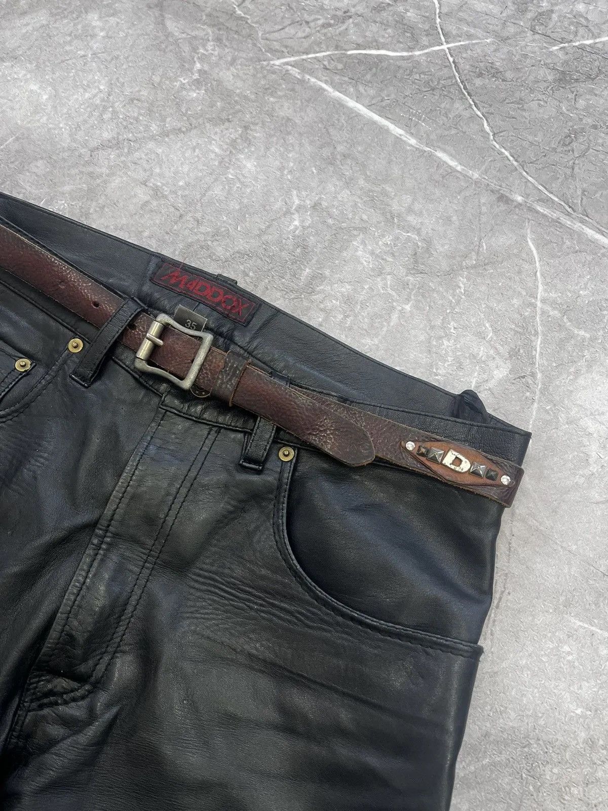 Diesel Vintage avant garde y2k Diesel punk brown leather belt Size ONE SIZE - 2 Thumbnail