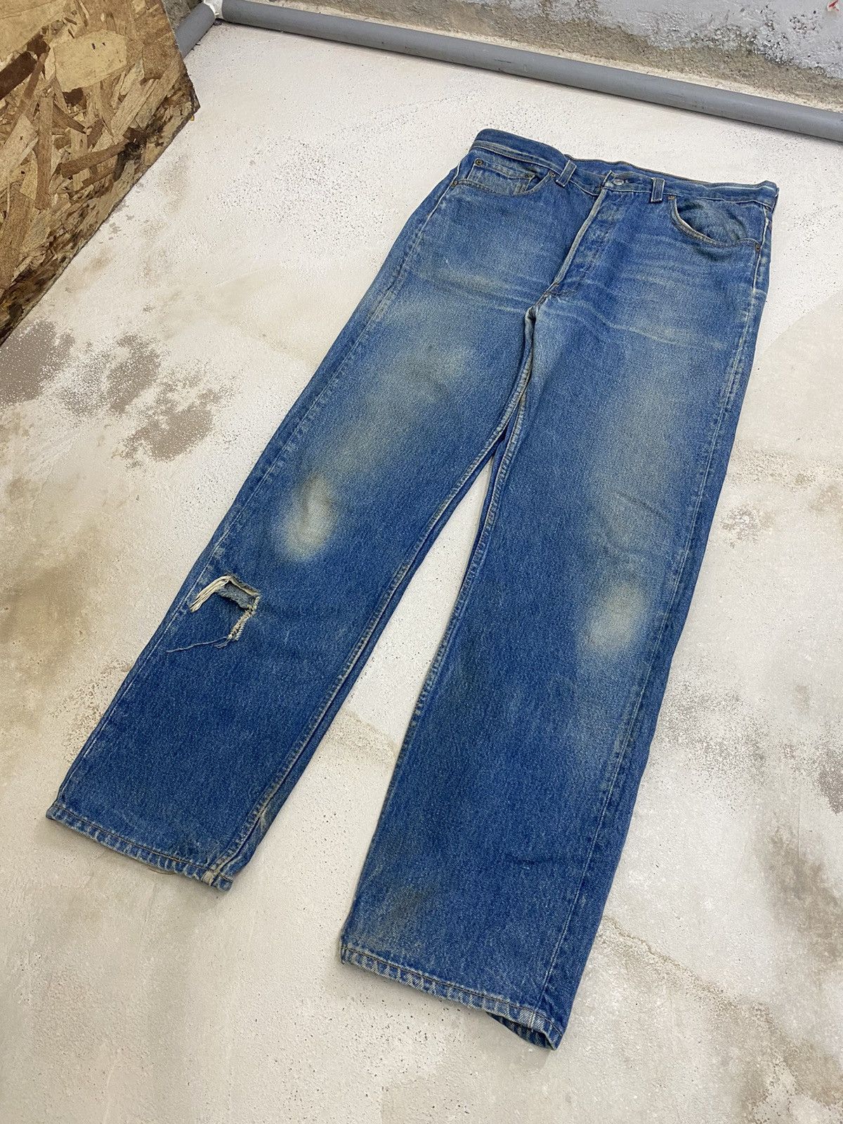 Levi's Vintage 90s Levis 501 XX Button Fly 552 Distressed Blue Jean Size US 34 / EU 50 - 4 Thumbnail