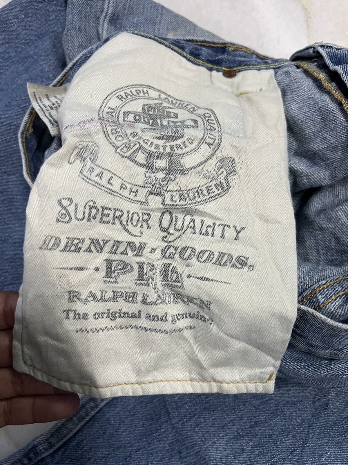 If Six Was Nine × Ralph Lauren 🌈90s Ralph Lauren Flare Mud Wash Zipper Jean Size US 35 - 16 Thumbnail