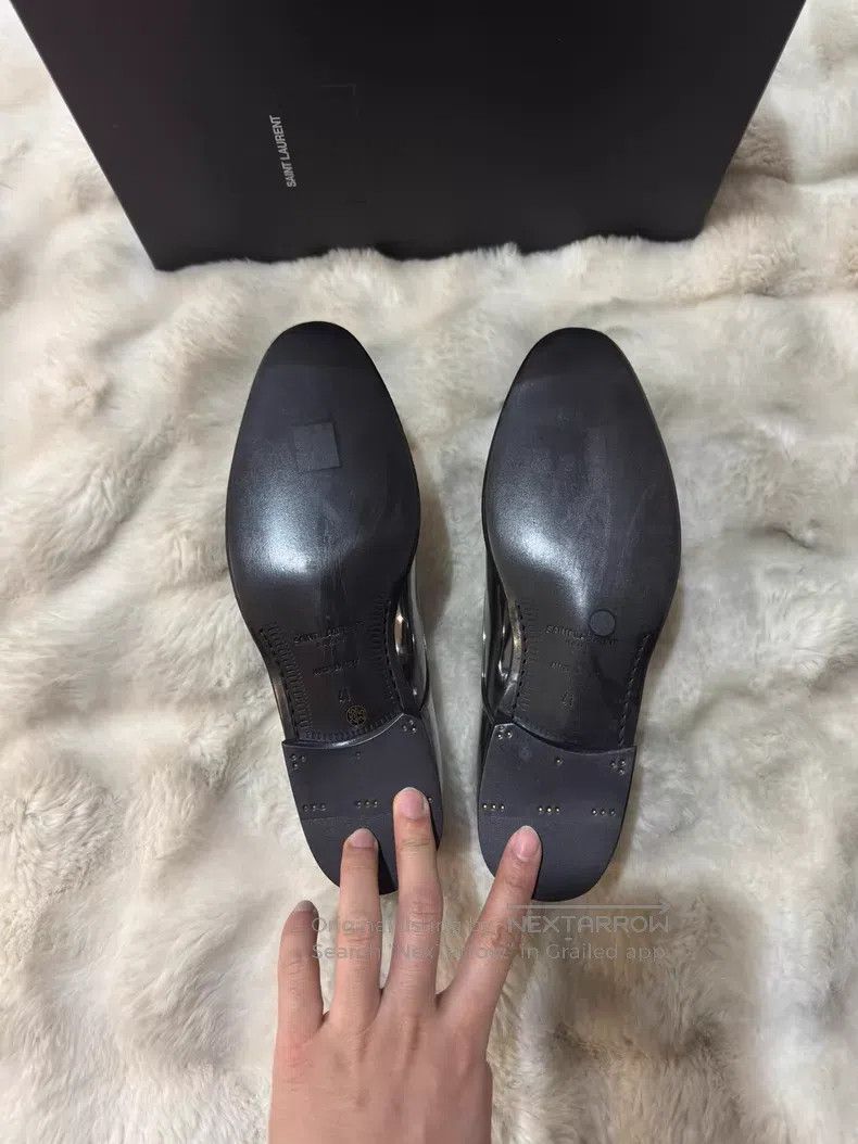 Saint Laurent Paris Saint Laurent Paris Metallic Silver Leather Shoes Size US 8 / EU 41 - 5 Thumbnail