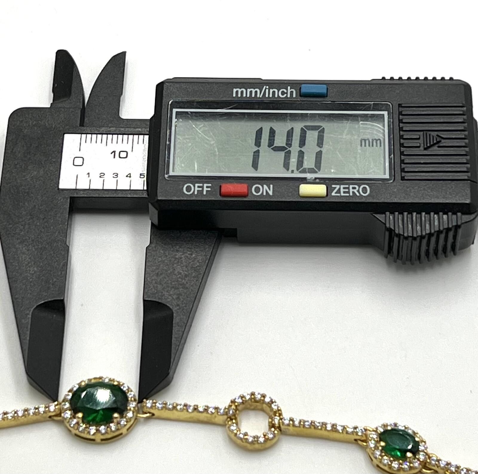Other Gold-Over-Sterling Silver Emerald and CZ Art Deco Necklace Size ONE SIZE - 9 Thumbnail