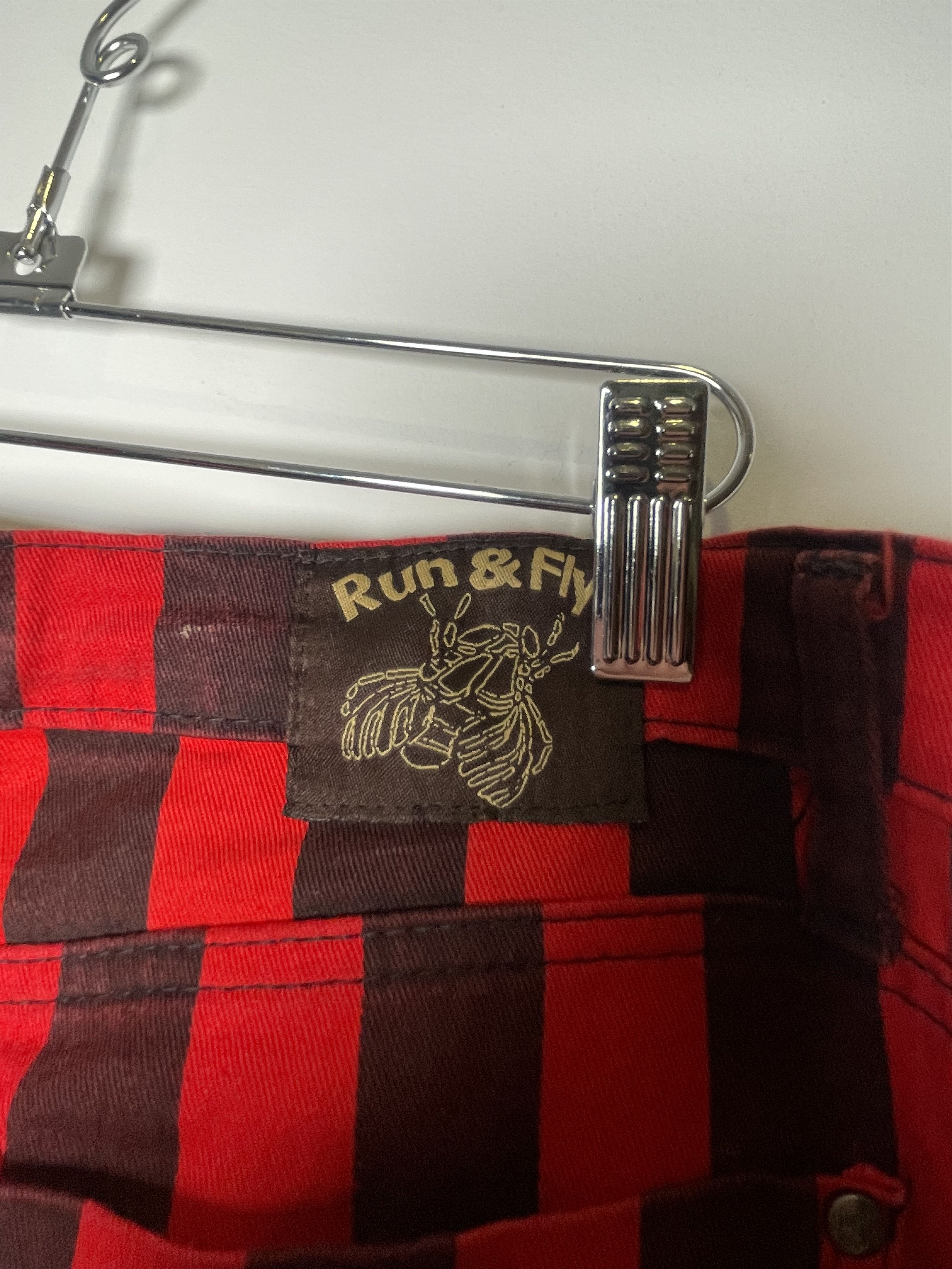 Other 🇬🇧 Run & Fly Red/Burgundy Striped Stretch Trousers Size US 32 / EU 48 - 7 Thumbnail