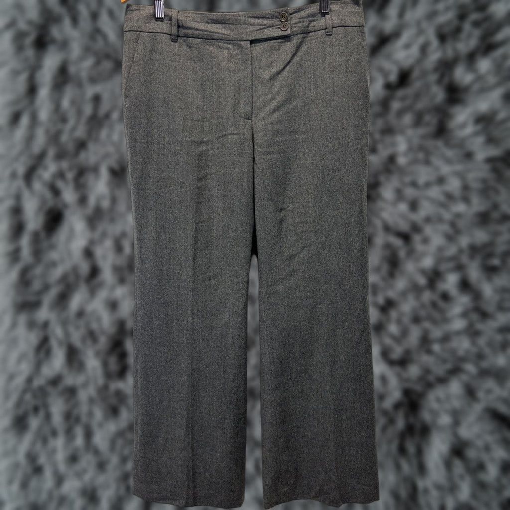 Talbots Talbots Wool Dress Pants Women 14 Gray Flat Front Wide-Leg Trousers Dress Pants 90s? No, keep generic. Size 36" / US 14 / IT 50 - 1 Thumbnail