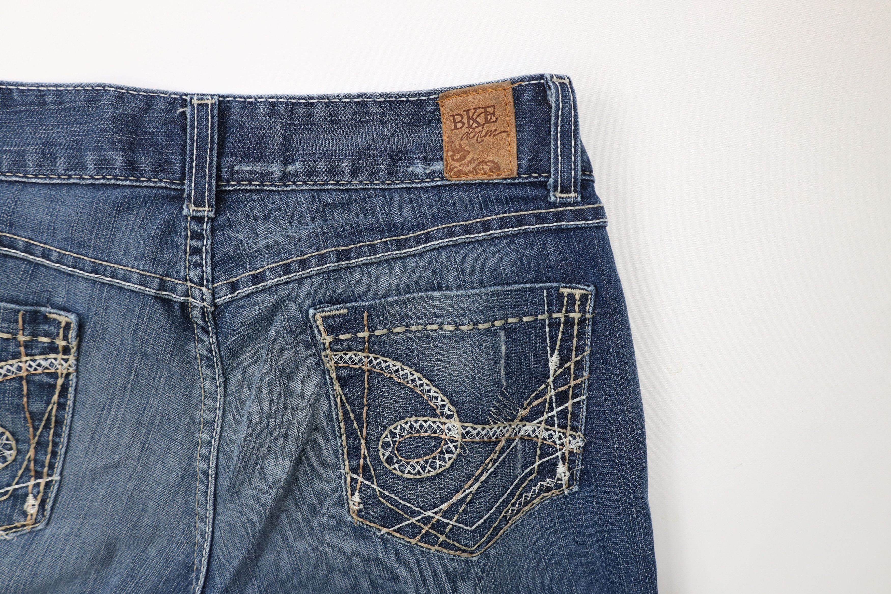 Vintage Buckle BKE Thick Stitch Stretch Culture Wide Leg Denim Jeans Size 32" / US 10 / IT 46 - 13 Thumbnail