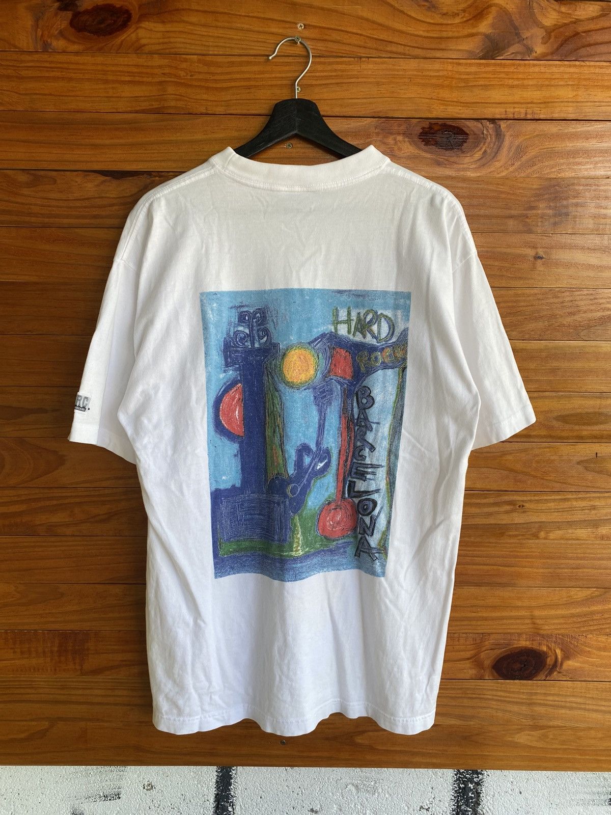 Hard Rock Cafe Vintage 90s Hard Rock Cafe Barcelona Heavy-T Pop Art Design Size US M / EU 48-50 / 2 - 5 Thumbnail