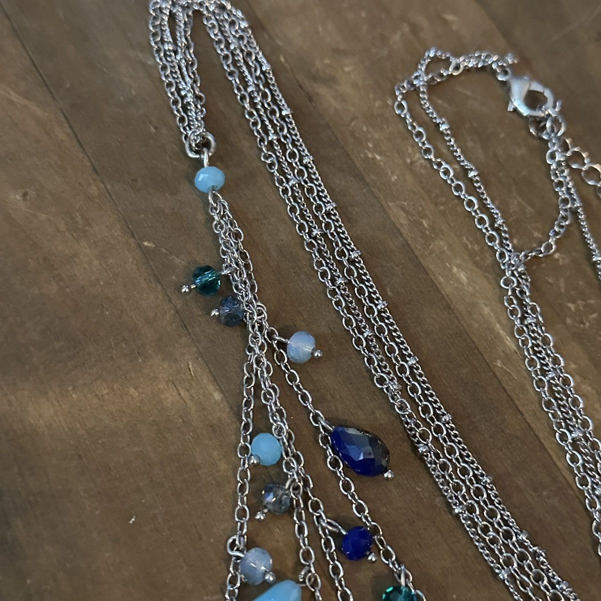Other Silver tone double strand bead chain tassel pendant necklace Size ONE SIZE - 4 Thumbnail