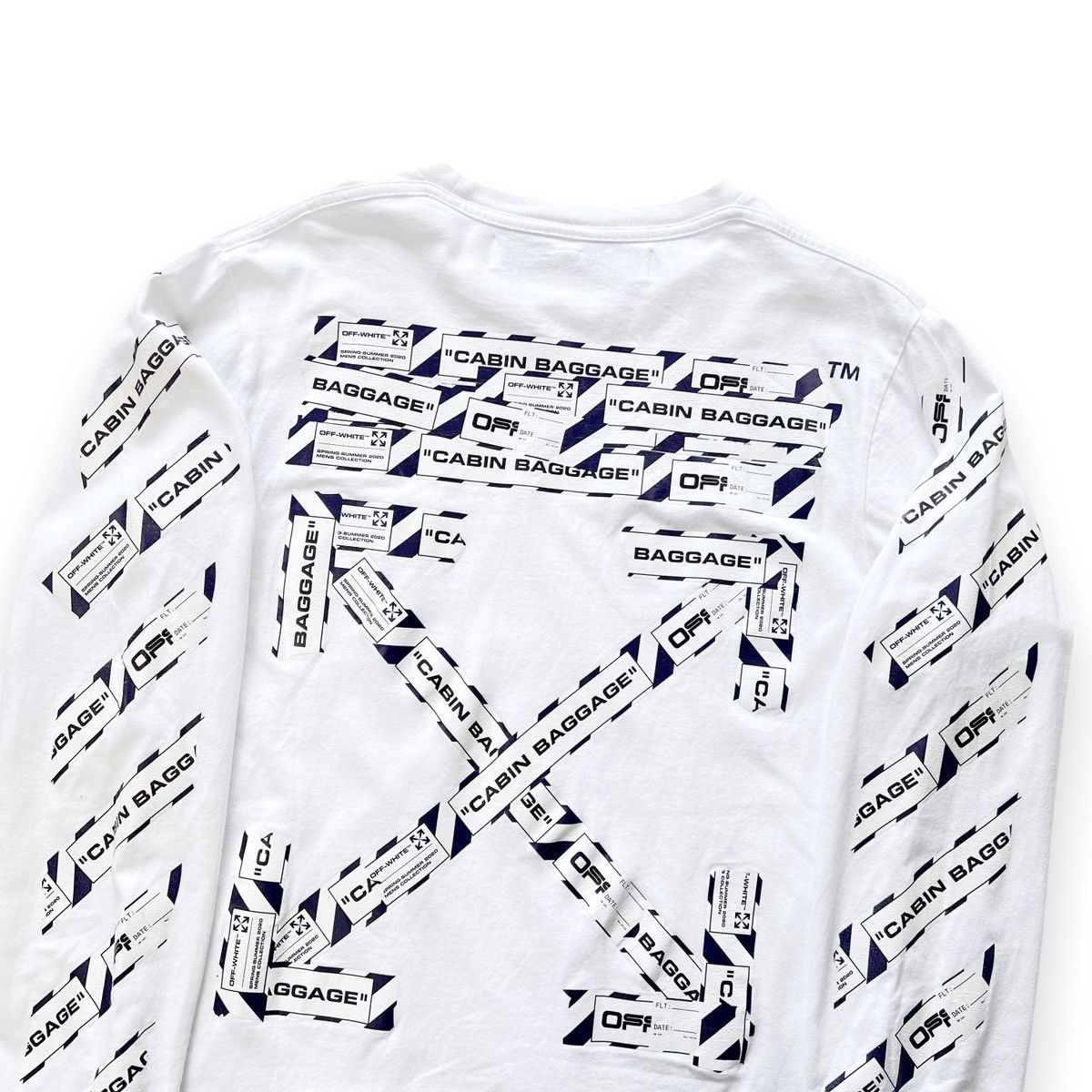 image of Off White Off-White Airport Tape Arrows Long Sleeve T Shirt, Men's (Size Medium)