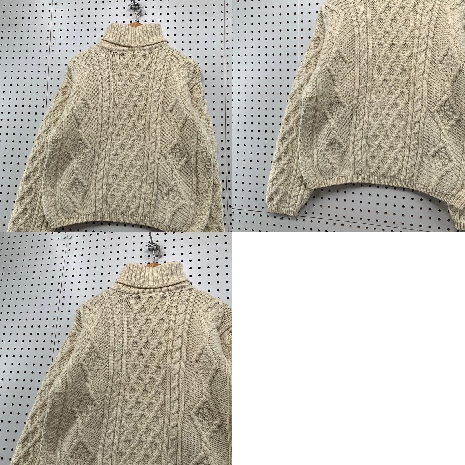 Vintage VINTAGE Callan Country Collection Sweater L Cream 90s Merino Wool Aran Knit Size L / US 10 / IT 46 - 9 Thumbnail