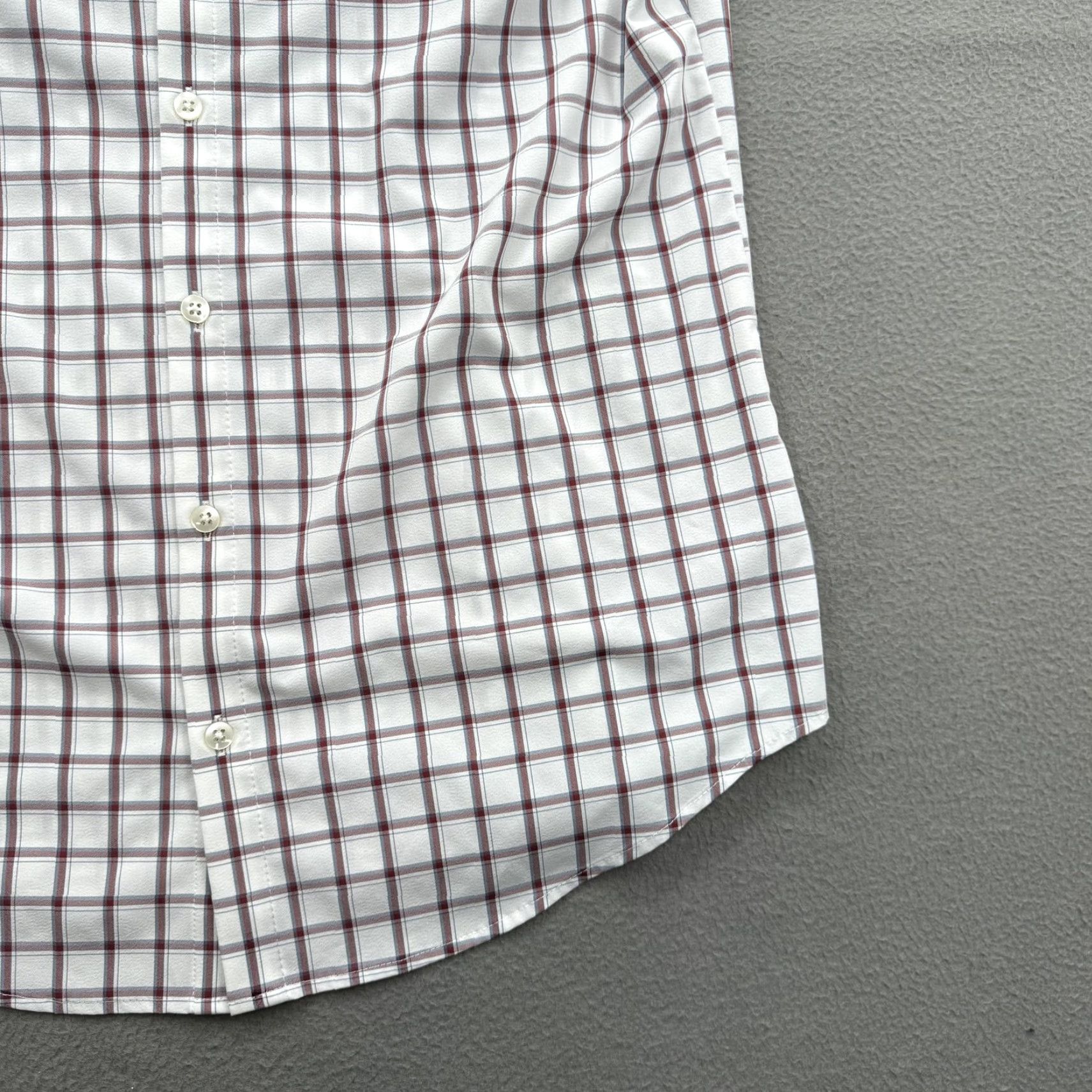 Mizzen+Main Mizzen+Main Shirt Mens Medium White Check Trim Fit Performance Dress Shirt Size 40R - 7 Thumbnail