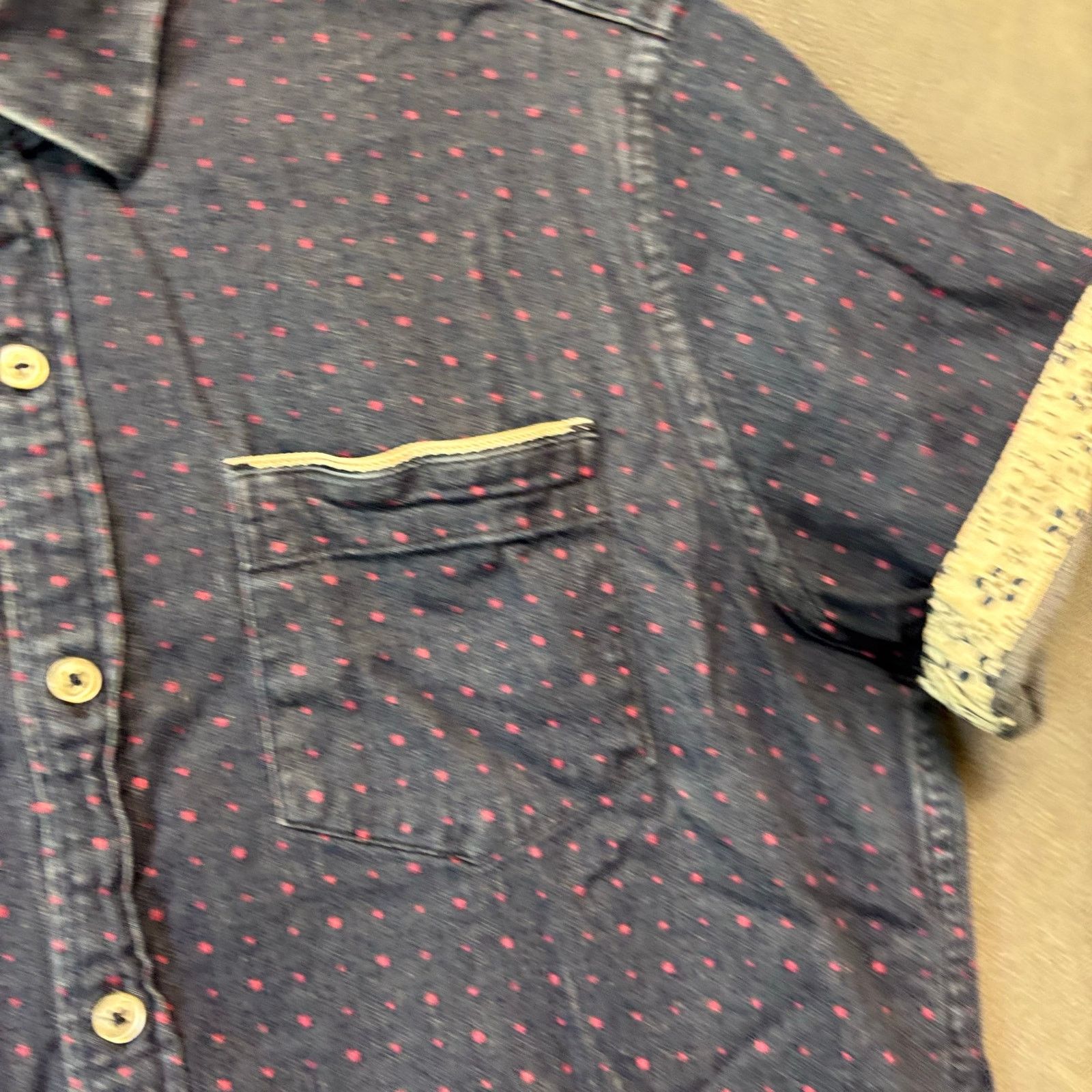 7Diamonds 7 Diamonds Stretch Dot Chambray Button Up Shirt Small Indie Size US S / EU 44-46 / 1 - 4 Thumbnail