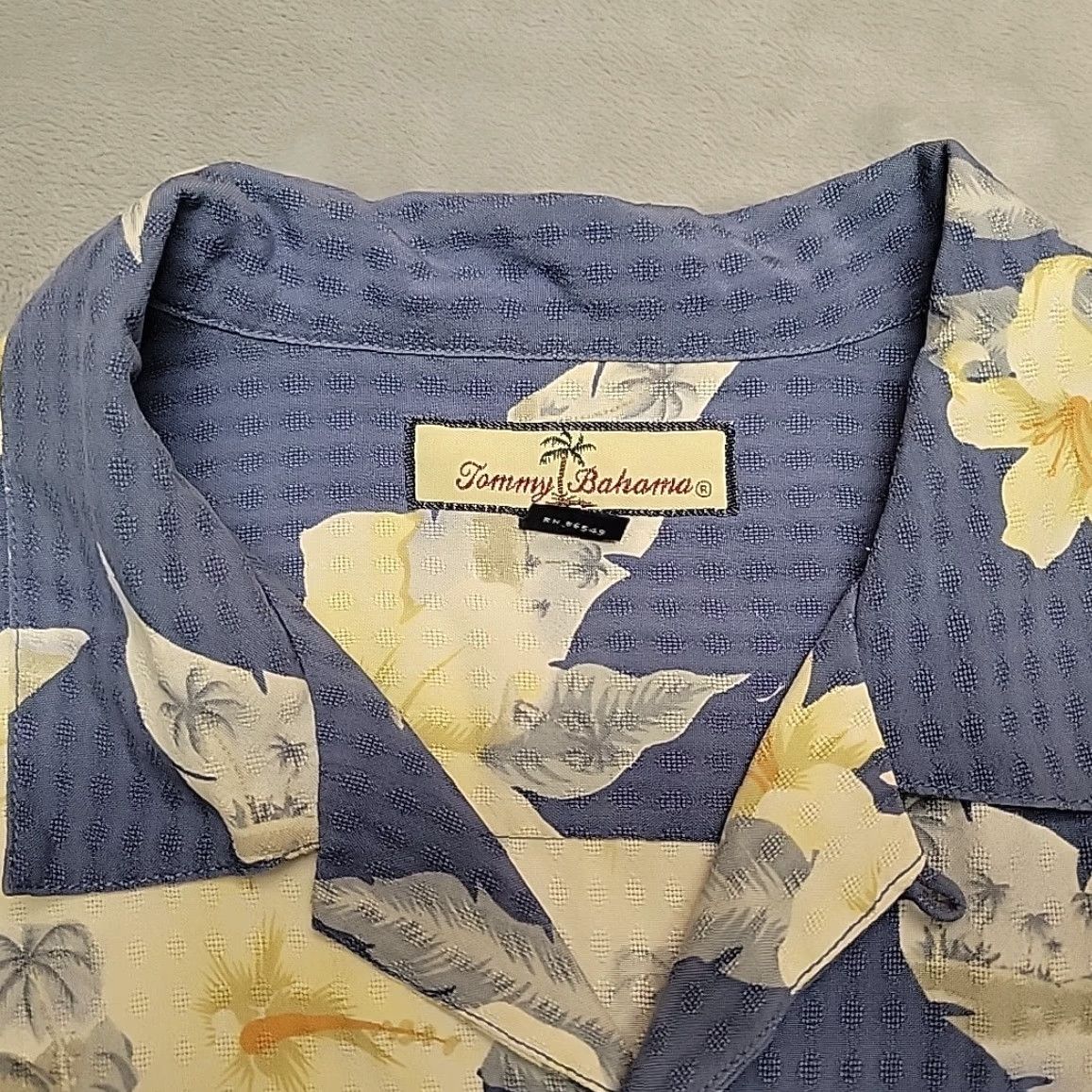 Tommy Bahama Tommy Bahama Shirt Men L Blue 100% Silk Floral Hawaiian Short Sleeve Loop Collar Size US L / EU 52-54 / 3 - 4 Thumbnail