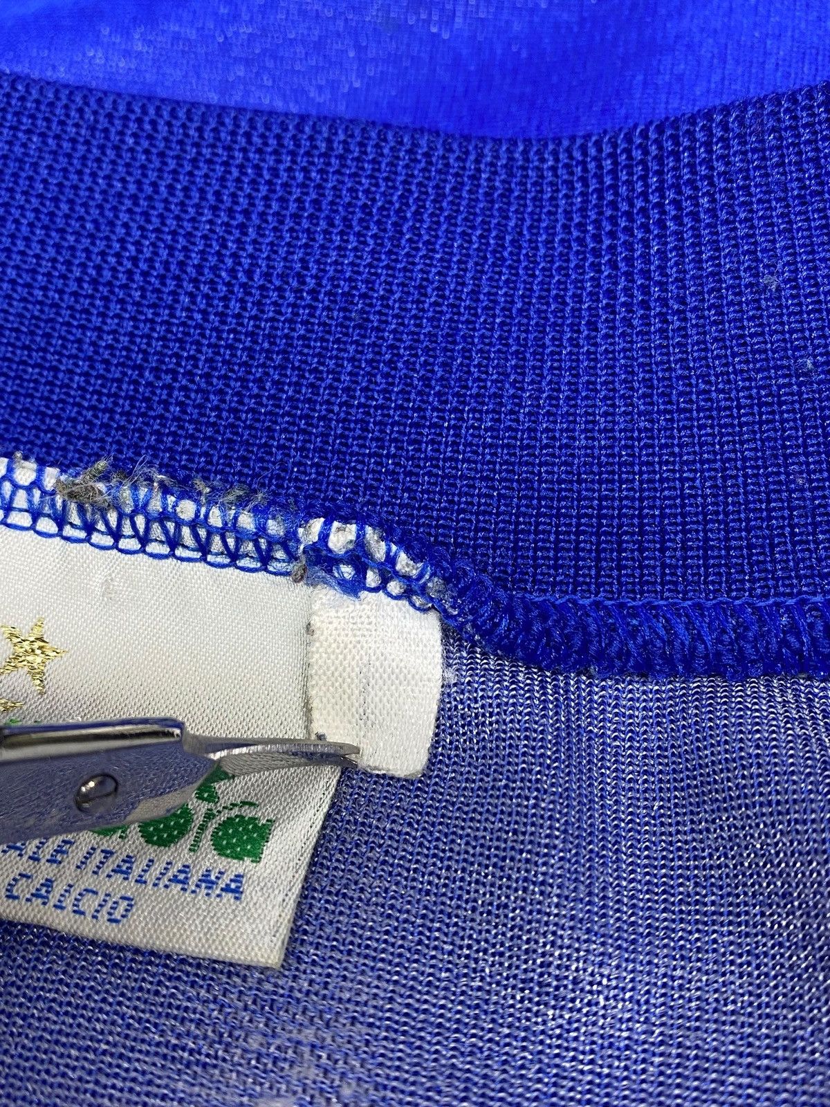 Diadora Vintage 80s Italy National Team Football Shirt Jeraey Blue Size US L / EU 52-54 / 3 - 16 Thumbnail