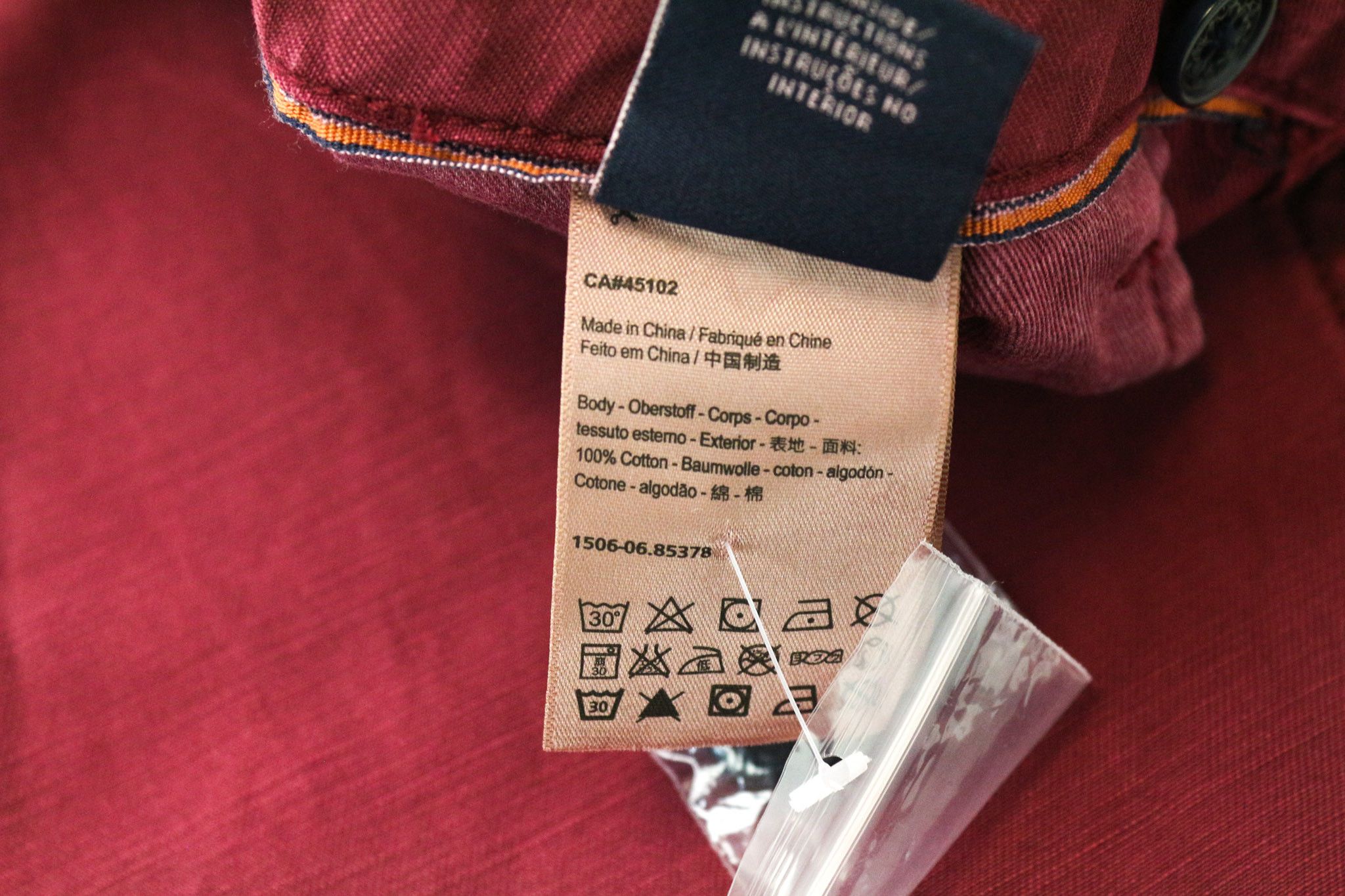 Scotch & Soda THEON W29/L34 Slim Taper Cotton Burgundy Trousers 75456 Size US 29 - 7 Thumbnail