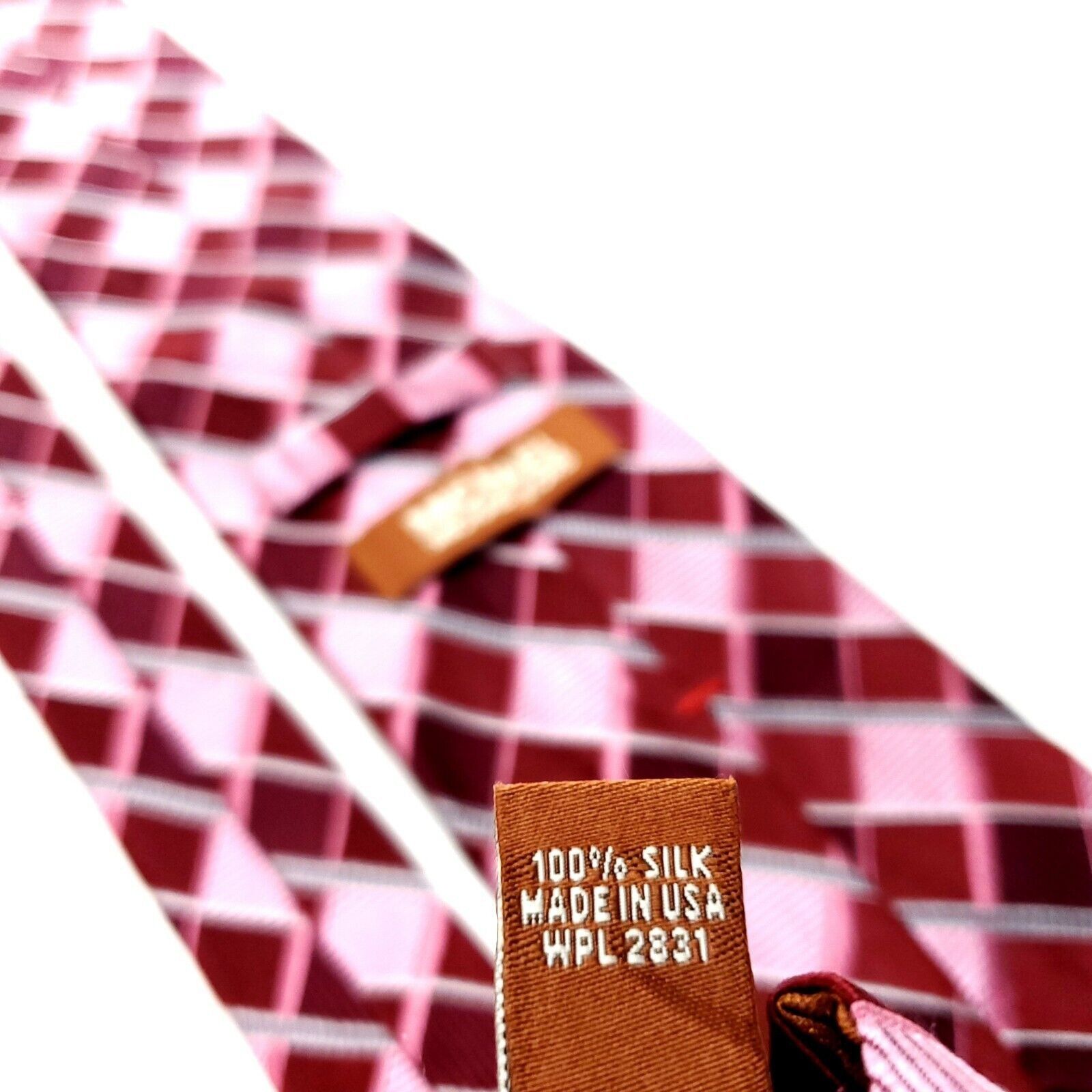 Michael Kors Michael Kors Red Silk Tie Woven Check Size ONE SIZE - 5 Thumbnail