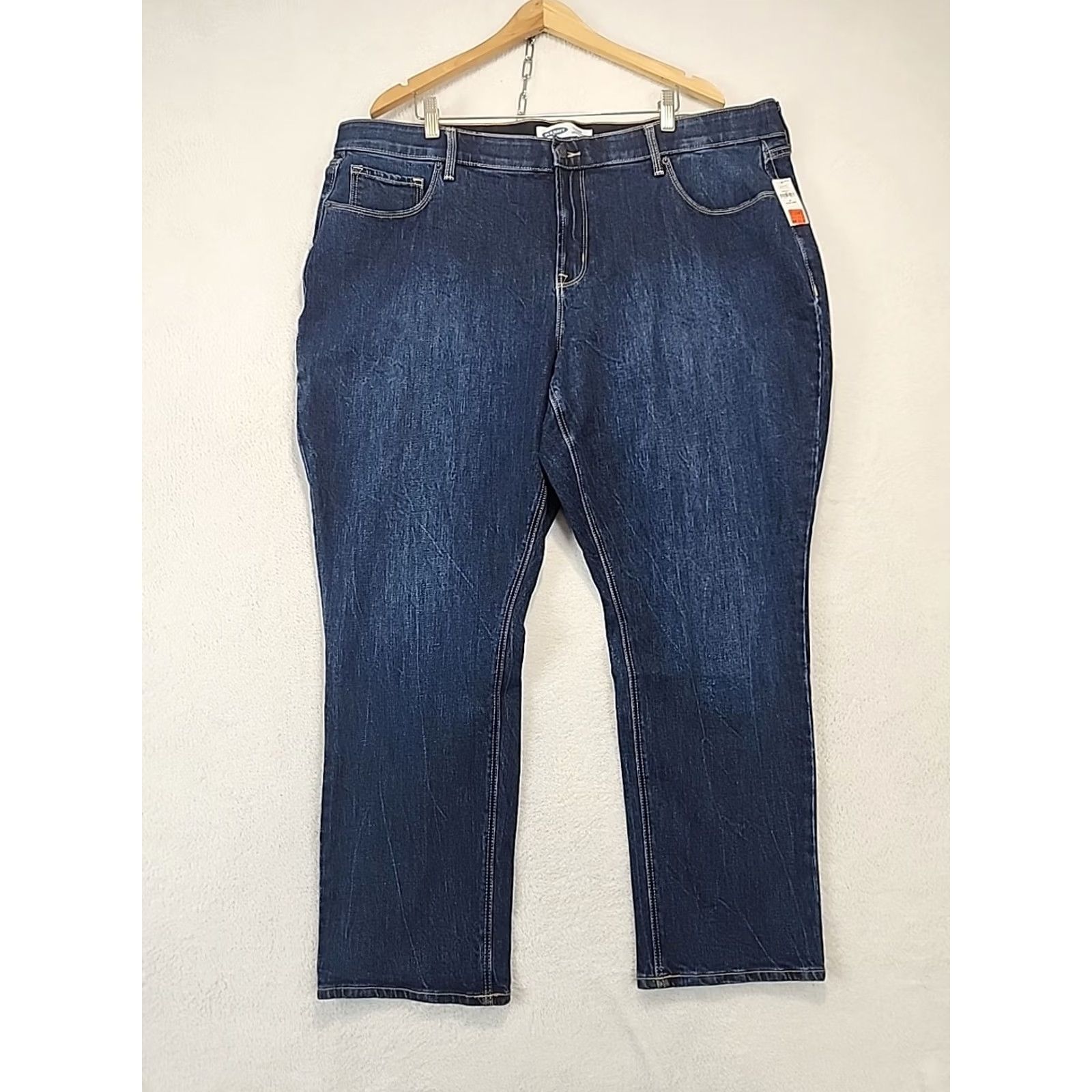 Old Navy VINTAGE Old Navy Womens Power Slim Straight High Rise Blue Jeans 24 Plus Long NWT Size 42" / US 20 - 4 Thumbnail