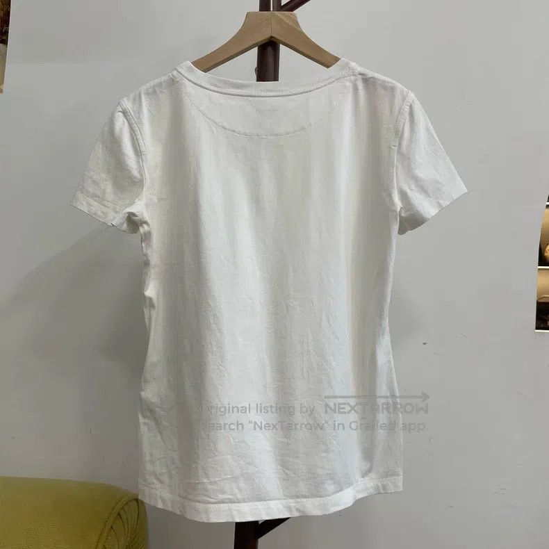 Hermes Hermes White embroidered pocket T-shirt Size XXS / US 00 / IT 34 - 2 Thumbnail