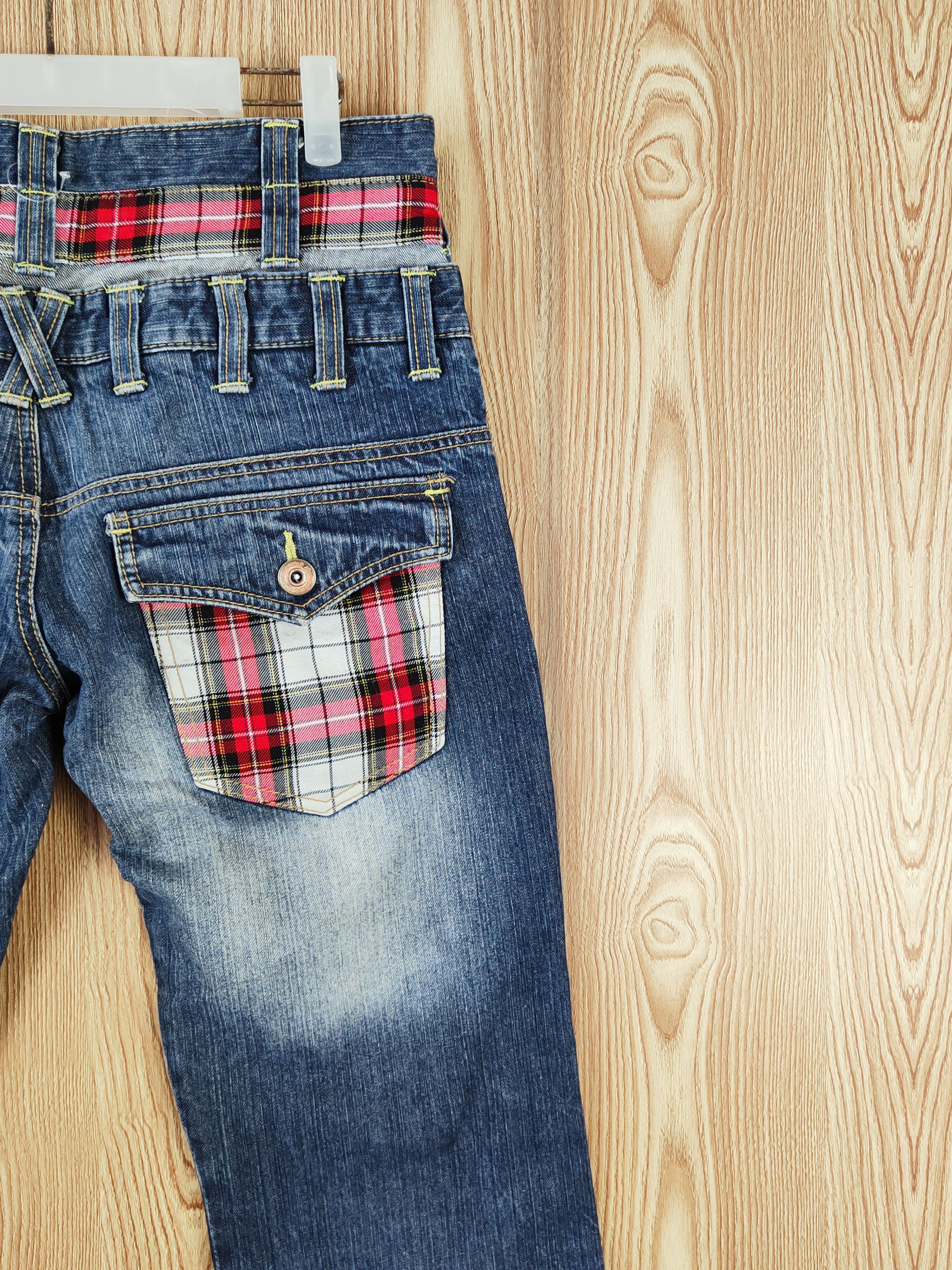 Japanese Brand Japan double waist checkered Distressed Ripped Jeans #W893 Size US 32 / EU 48 - 10 Thumbnail