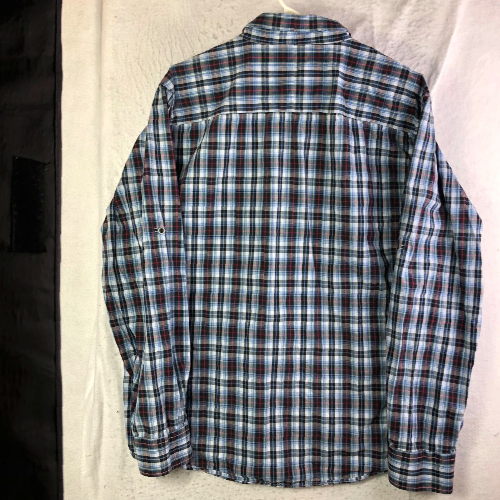 Vintage Eighty Eight Mens XXL Blue Plaid Long Sleeve Point Collar Shirt Size US XXL / EU 58 / 5 - 7 Thumbnail