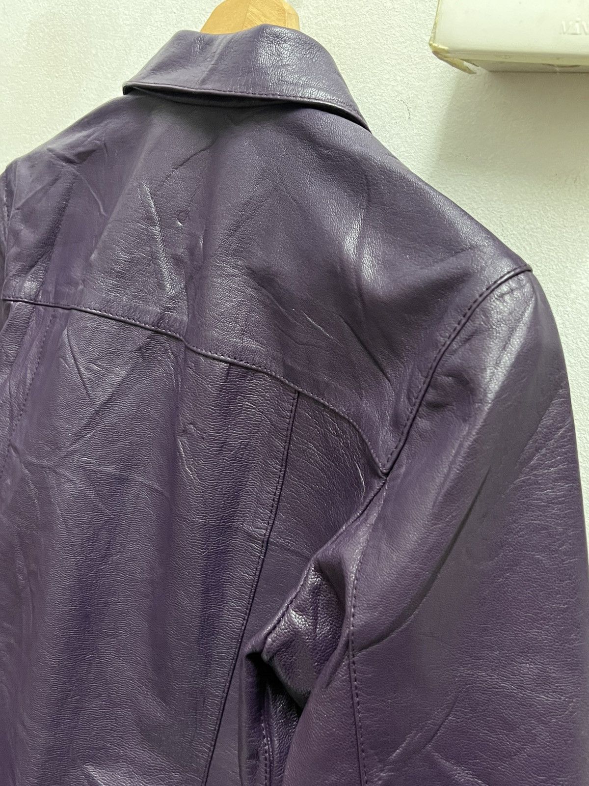 Prada Prada purple leather jacket coat in vintage Size US S / EU 44-46 / 1 - 6 Thumbnail
