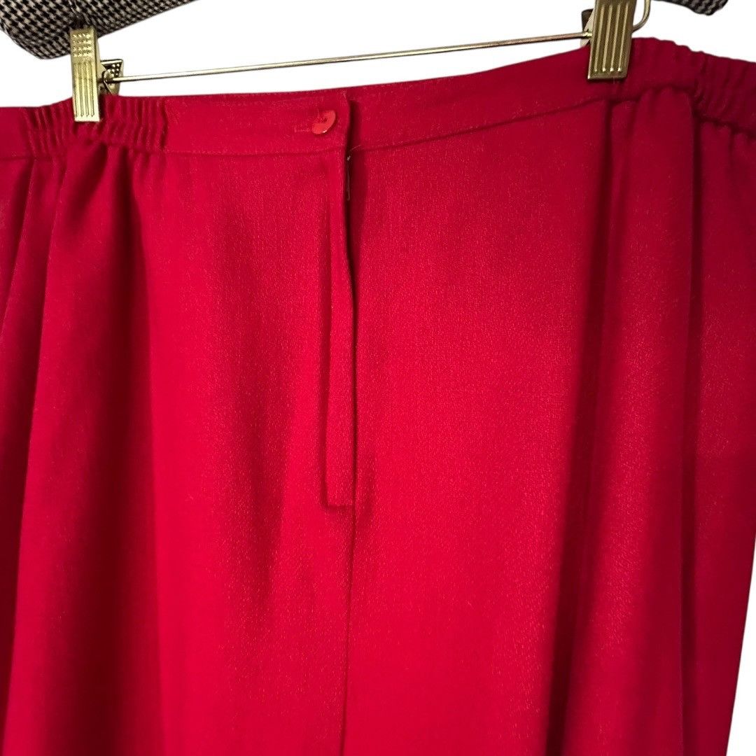 Other Vintage Requirements Red Wool / Nylon A-Line Maxi Skirt Size Size 40" / US 18 - 4 Thumbnail