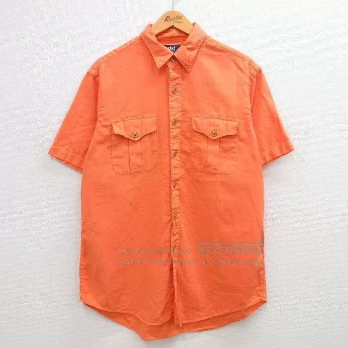 Polo Ralph Lauren Ralph Lauren 90s Military Linen Orange Shirt. Size US M / EU 48-50 / 2 - 1 Thumbnail