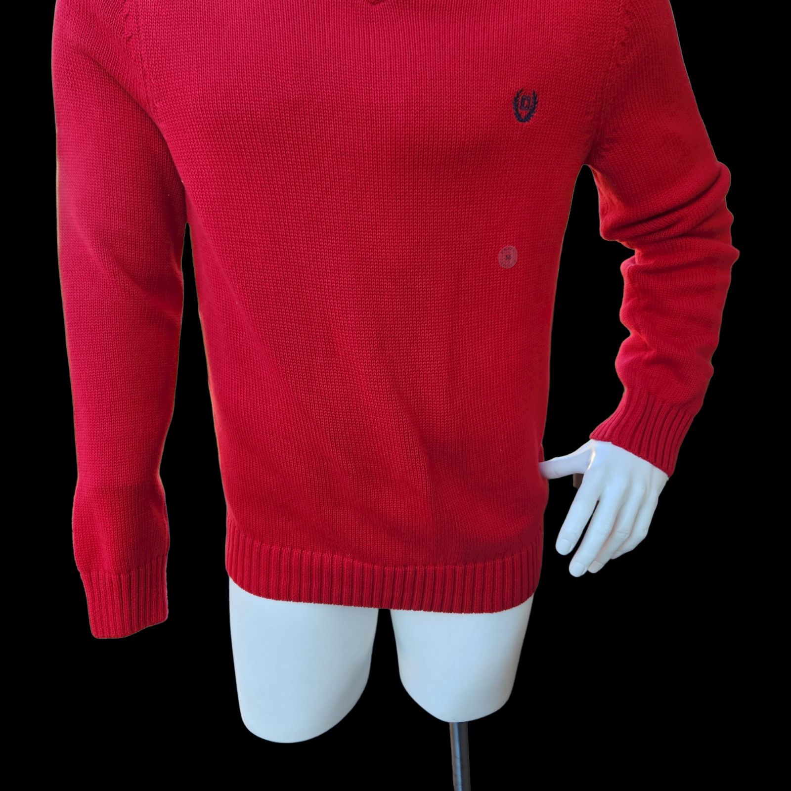 Chaps Men's Chaps V-Neck Cotton Sweater (63443) Red - Tag Size M Size US M / EU 48-50 / 2 - 12 Thumbnail