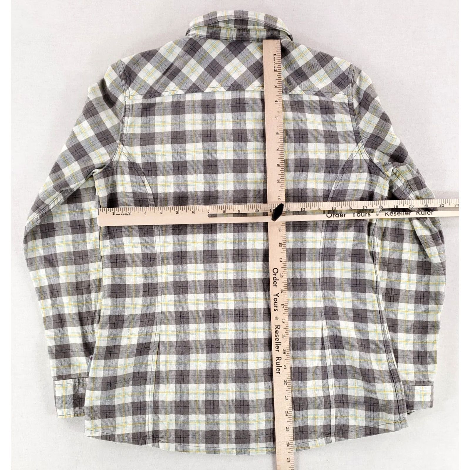 Vintage VINTAGE Stio Flannel Shirt Plaid Gray Yellow White Long Sleeve Women's M Size M / US 6-8 / IT 42-44 - 5 Thumbnail
