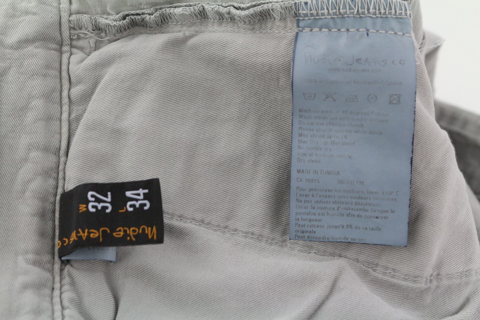 Nudie Jeans KHAKI REGULAR W32/L34 Grey Moon Dust Chino Trousers 86112 Size US 32 / EU 48 - 7 Thumbnail