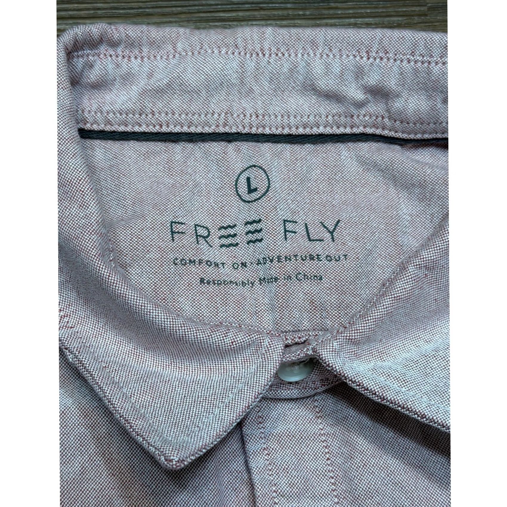 Pinko Free Fly Shirt Short Sleeve Button Down Bamboo Pink Heathered L Sz L Size US L / EU 52-54 / 3 - 5 Thumbnail