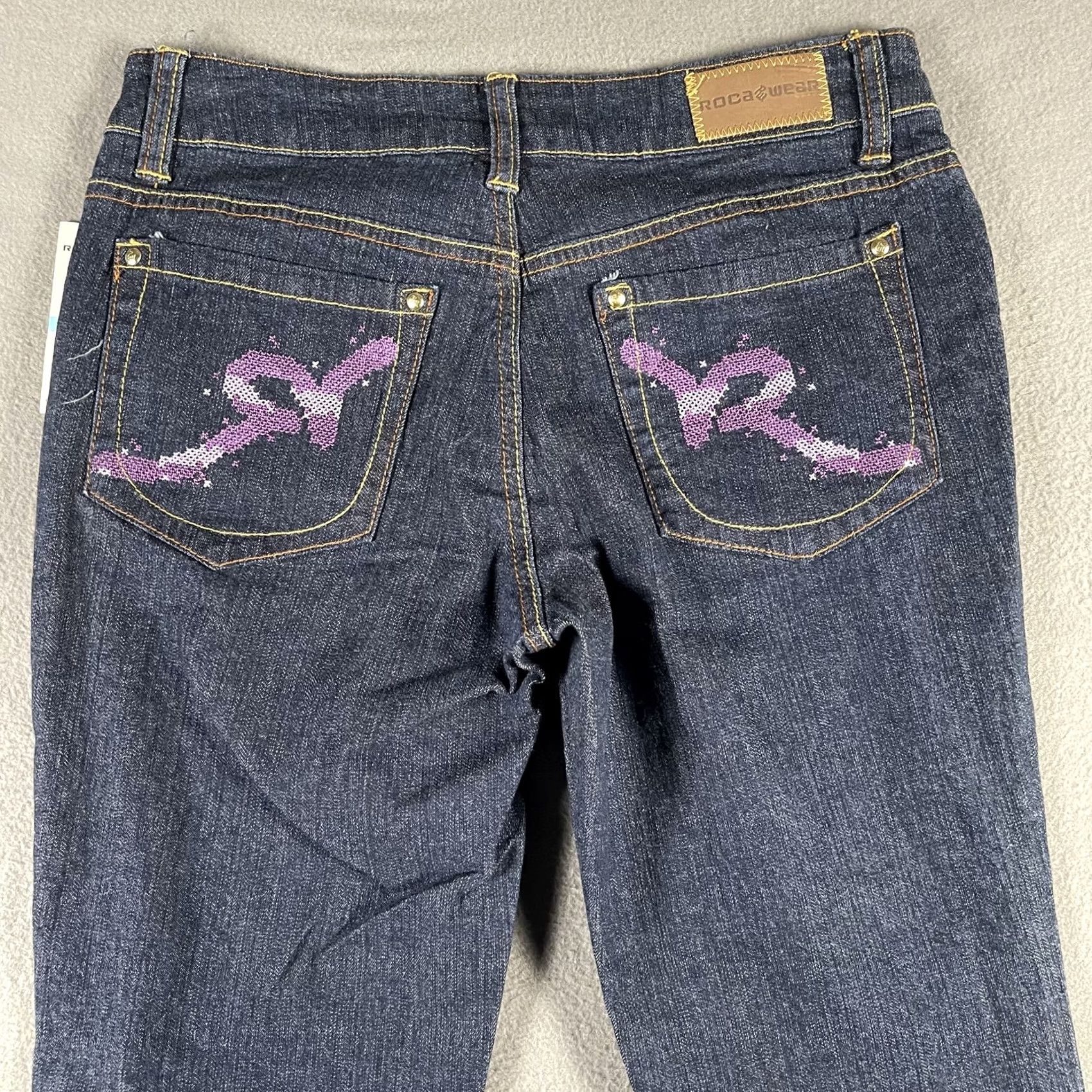 Rocawear Rocawear Jeans Womens 5 Blue Rinse Wash Straight Leg Stretch Denim Purple Back Size 27" / US 4 / IT 40 - 4 Thumbnail