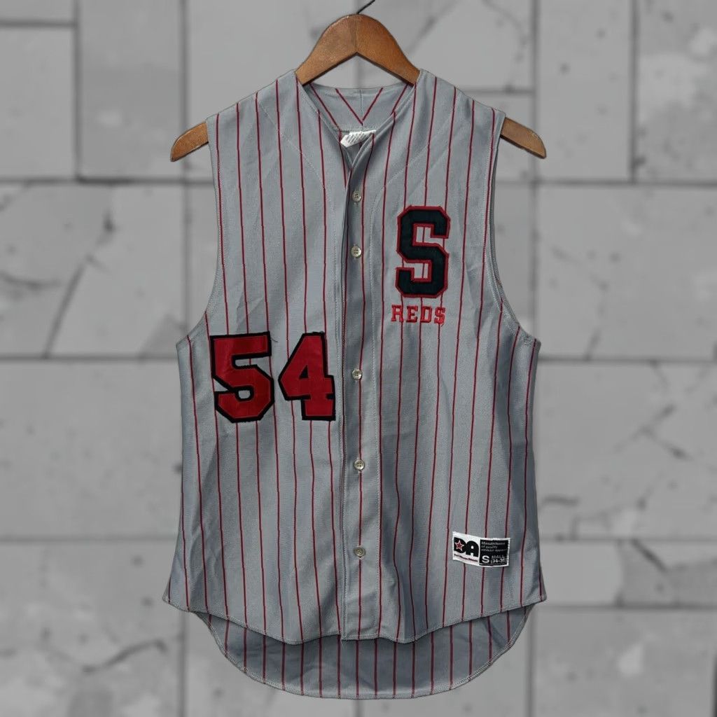 Vintage VINTAGE Alleson Athletic Gray Sleeveless Baseball Jersey #54 Mens Size S Size US S / EU 44-46 / 1 - 1 Thumbnail