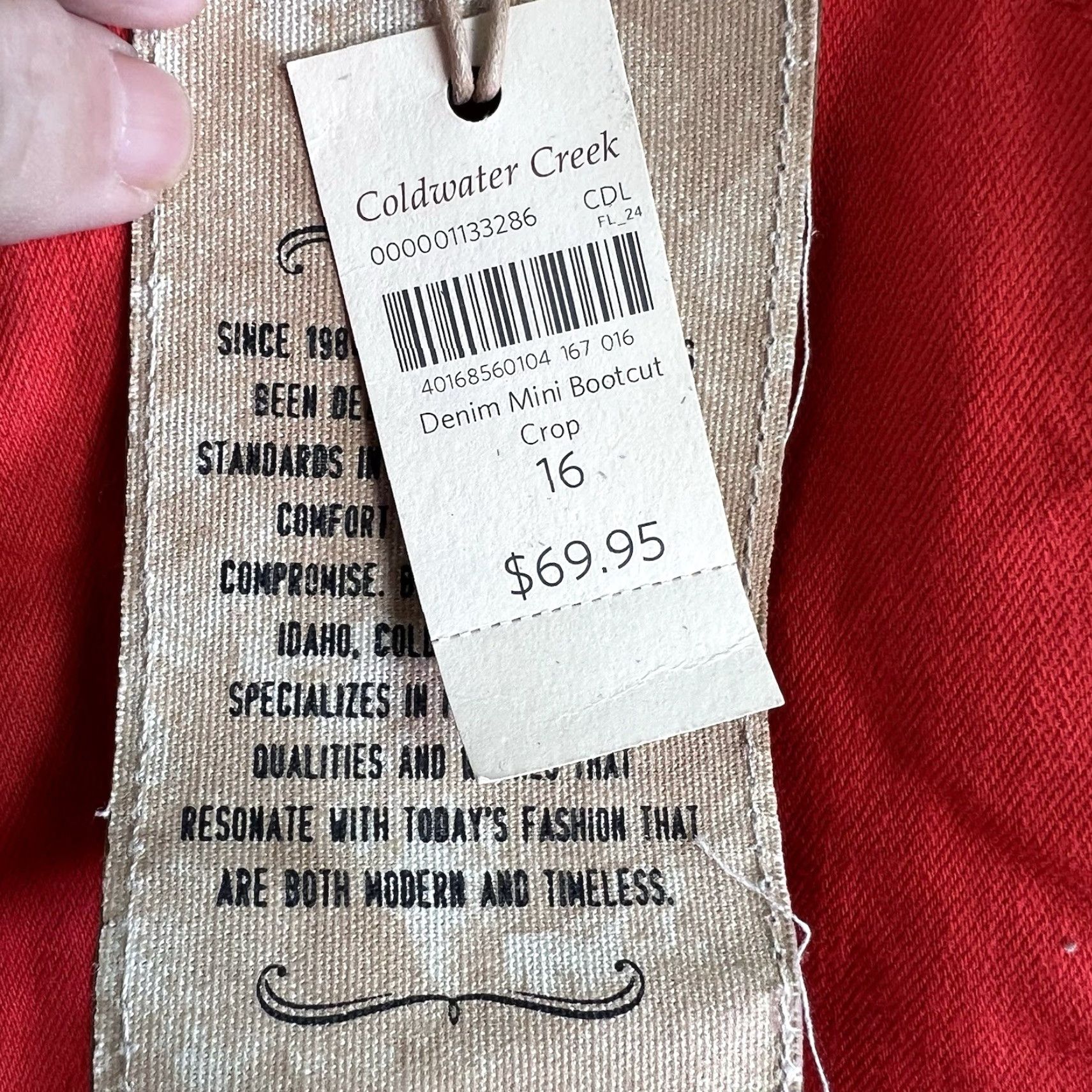 Coldwater Creek Coldwater Creek Jeans Womens Size 16 Red Denim Mini Bootcut Crop 36X23 Size 38" / US 16 / IT 52 - 7 Thumbnail